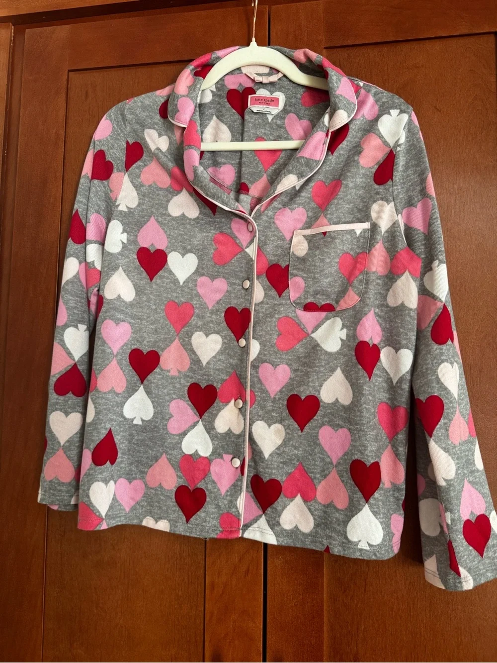 Kate Spade New York Multicolor Heart Print 2-Piece Pajama Set | Size Small
